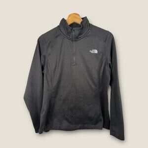 The North Face Womens Large Tech Glacier 1/4 Zip Fleece Pullover Sweater Black